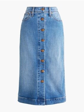 NWTs J.Crew Denim Button Front Midi Skirt size 6